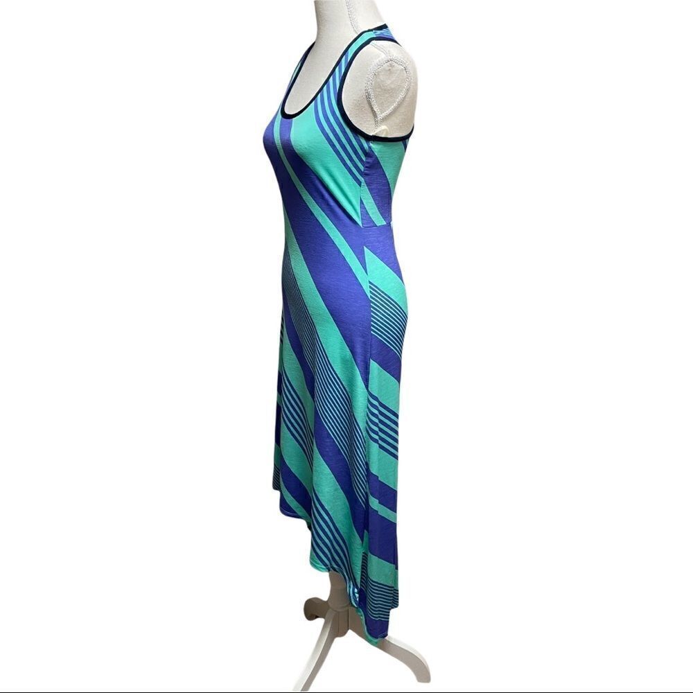 Silvergate Green Purple Striped High-Low Dress SMALL - Picture 4 of 15